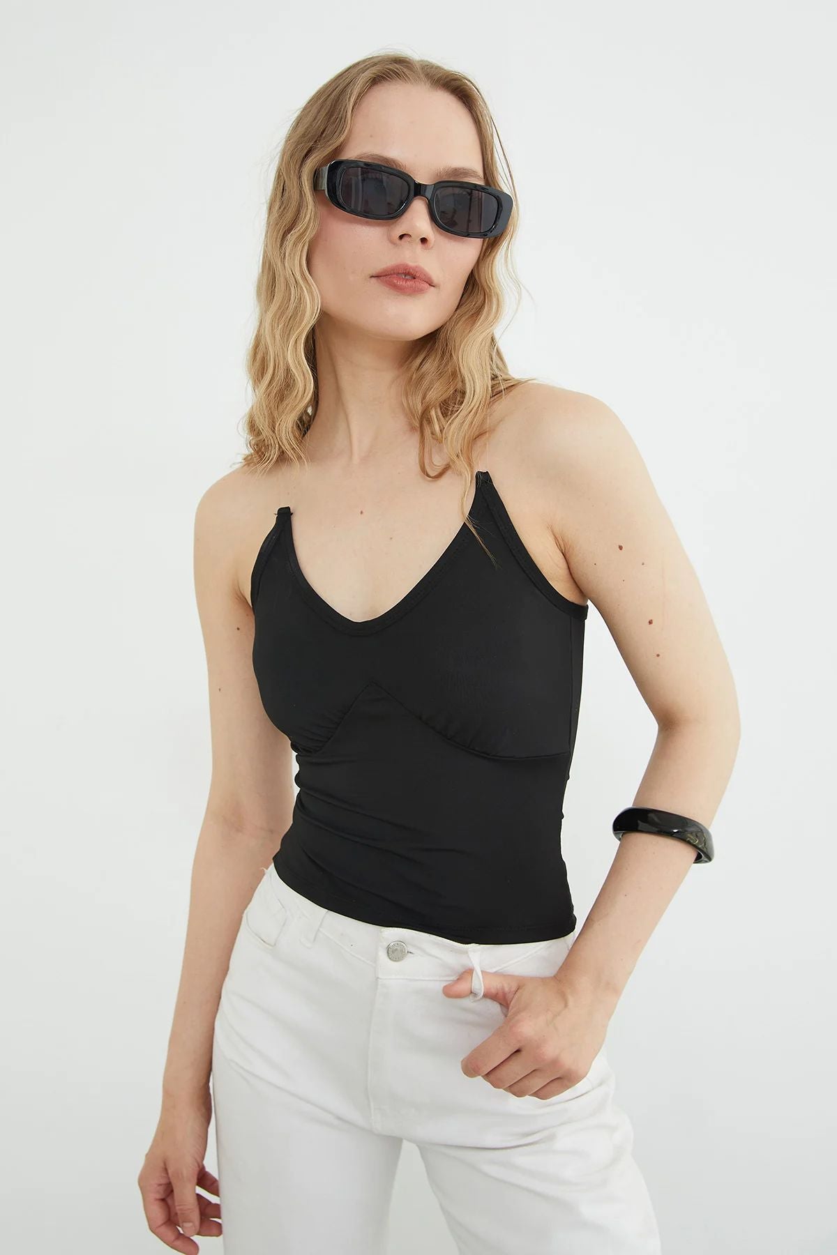 Şeffaf Bandlı Atlet Body